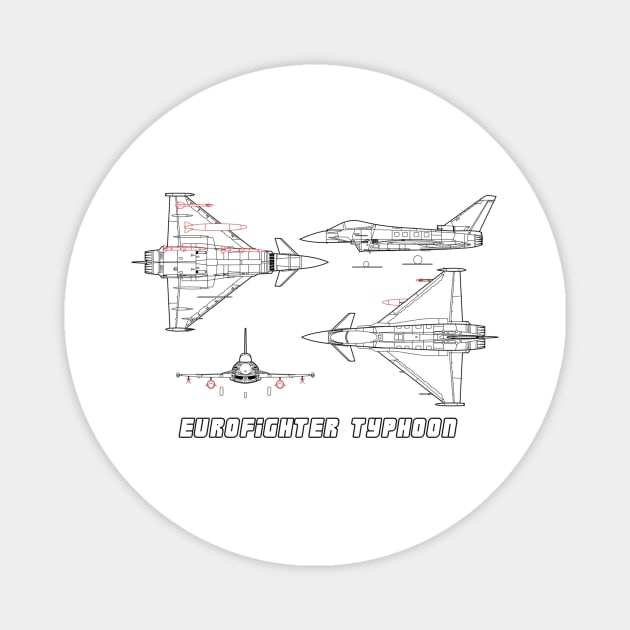 Eurofighter Typhoon (black) Magnet by Big Term Designs